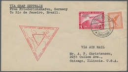 Zeppelinpost Deutschland: 1933 - Chicagofahrt, Mit 1 RM Chicagofahrt Und Zusatzfrankatur Frankierter - Luft- Und Zeppelinpost