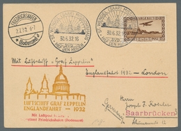 Zeppelinpost Deutschland: 1932 - Englandfahrt, Zuleitung Saar Auf Hochwertig Und Portorichtig Mit Mi - Poste Aérienne & Zeppelin