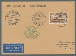 Zeppelinpost Deutschland: 1934 - Schweizfahrt, Zuleitung Saar Auf Karte Mit Auflieferung Friedrichsh - Correo Aéreo & Zeppelin