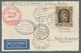 Zeppelinpost Deutschland: 1934 - 10. SAF, Zuleitung Saar Zum Anschlussflug Ab Berlin Auf Hochwertig - Poste Aérienne & Zeppelin