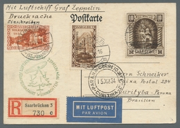 Zeppelinpost Deutschland: 1934 - Weihnachtsfahrt, Zuleitung Saar Auf Seltener Und Portorichtiger Dru - Luft- Und Zeppelinpost