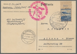 Zeppelinpost Deutschland: 1936, Olympiafahrt 2 Karten Mit Entsprechendem Sonderbestätigungsstempel, - Poste Aérienne & Zeppelin