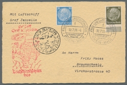 Zeppelinpost Deutschland: 1939, Partie Von 4 Verschiedenen Zeppelin-Deutschlandfahrten-Belegen, Daru - Correo Aéreo & Zeppelin