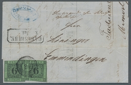 Baden - Marken Und Briefe: 1851, "6 Kr. Dunkelgelblichgrün", Zwei Farbfrische Werte Mit üblichem Sch - Sonstige & Ohne Zuordnung