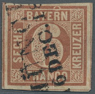 Bayern - Marken Und Briefe: 1849, "6 Kr. Braunorange In Type I", Farbfrischer Wert Mit Allseits Voll - Otros & Sin Clasificación