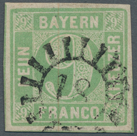 Bayern - Marken Und Briefe: 1853, "9 Kr. Blaugrün In Type II", Farbfrischer Wert Mit Zentralem GMR " - Autres & Non Classés