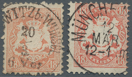 Bayern - Marken Und Briefe: 1870, "18 Kr. Wappen Mit Wasserzeichen X Und Y Sowie Je Beiden Farben", - Otros & Sin Clasificación