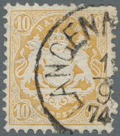 Bayern - Marken Und Briefe: 1873, "10 Kr. Dunkelgelb Mit Wasserzeichen X", Farbfrischer Wert Mit Kla - Andere & Zonder Classificatie