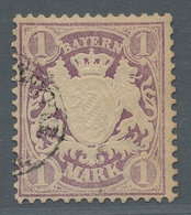 Bayern - Marken Und Briefe: 1875, "1 Mk. Violett Mit PLF I", Sauber Gestempelter Wert In Tadelloser - Sonstige & Ohne Zuordnung