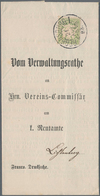 Bayern - Marken Und Briefe: 1879, 3 Pfg. Grün Mit K1 „REGENSBURG I 21. AUG 83 4-5 Nm." Auf Portogere - Andere & Zonder Classificatie