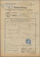Bayern - Marken Und Briefe: 1904, 20 Pf Wappen EF Auf "Rückmeldung" Für Verrechnetes Porto Vom 9.3.0 - Otros & Sin Clasificación
