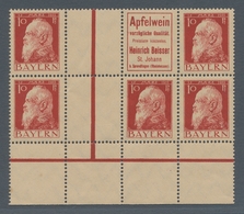 Bayern - Zusammendrucke: 1912, "10 Pfg. Luitpold/R 56", Drei Postfrische Einheiten Mit Sechs Zusamme - Andere & Zonder Classificatie
