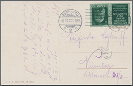 Bayern - Zusammendrucke: 1912, Postkarte Von NÜRNBERG Frankiert Mit Zusammendruch 5 Pfg. Luitpold/Re - Altri & Non Classificati