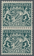 Bayern - Dienstmarken: 1916, 60 Pfennig Schwarzbläulichgrün In Papiervariante W Im Senkrechten Leich - Andere & Zonder Classificatie