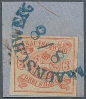 Braunschweig - Marken Und Briefe: 1852, 3 Sgr Orangerot, Farbfrisch Und Ringsum Breitrandig Mit Voll - Braunschweig