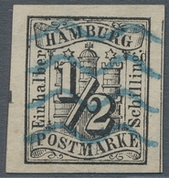 Hamburg - Marken Und Briefe: 1859, "½ Schilling Schwarz, Geschnitten", Besonders Farbfrischer Wert M - Hamburg (Amburgo)