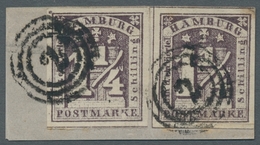 Hamburg - Marken Und Briefe: 1864 6x 1 1/4 S In Verschd.Farben Dabei 2 Schöne Briefstücke Und 1x 2 1 - Hamburg (Amburgo)