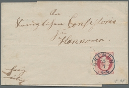 Hannover - Marken Und Briefe: 1859, König Georg V 1 Groschen, Zwei Randstücke Jeweils Mit Reihenzähl - Hanover