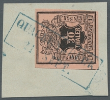 Hannover - Stempel: QUACKENBRÜCK: 1851-1860 (ca.), Wappenzeichnung 1/30 Groschen, Taufrischer, Voll- - Hannover