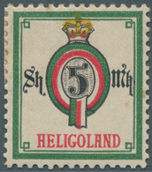 Helgoland - Marken Und Briefe: 1890, 5 Sh. / 5 Mk., Amtlicher Neudruck Der Reichspostverwaltung In U - Heligoland