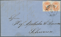 Lübeck - Marken Und Briefe: 1863, 1 Schilling, Orange, Mit WEITEM DURCHSTICH 10, Zwei Besonders Farb - Lübeck