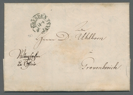 Sachsen - Vorphilatelie: 1855, Portofreiheitsbrief Mit Schwarzem Zweikreisstempel "Dresden 4.Jan.55" - Vorphilatelie