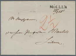 Schleswig-Holstein - Ortsstempel: MÖLLN 1855 Möllen, Handschriftliches Datum 28/2/55, Hb Nr.10 Auf B - Altri & Non Classificati