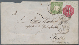 Württemberg - Marken Und Briefe: 1863, 6 Kreuzer Grün Als Zusatzfrankatur Auf 3 Kr Karmin Ganzsachen - Autres & Non Classés