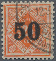 Württemberg - Marken Und Briefe: 1923, 50 Auf 25 Pf Rotorange Sauber Gestempelt, Geprüft Infla, Mi 1 - Altri & Non Classificati