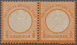 Deutsches Reich - Brustschild: 1872, 1/2 Gr. Orange, Kleiner Schild Im Waagerechten Paar, Leicht Ang - Ongebruikt