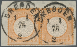 Deutsches Reich - Brustschild: 1872, "½ Gr. Orange", Farbfrisches Waag. Paar Mit Erhabener Prägung U - Nuovi