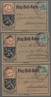Deutsches Reich - Germania: 1912, "10 Pfg. Rhein-Main-Flugpost", Dreimal Auf Drei Offiziellen Flugka - Otros & Sin Clasificación