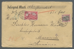 Deutsches Reich - Germania: 1900, "40 Pfg. Und 1 Mk. Reichspost" Als MiF Auf Wertbrief über 500 Mk. - Otros & Sin Clasificación