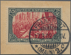 Deutsches Reich - Germania: 1902. Reichspost 5 Mark Type I Mit Nur Weißer Nachmalung Auf Perfektem L - Other & Unclassified