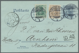 Deutsches Reich - Germania: 1902/1919 Drei Belege Ab Germania, Mit Ersttagstpl. Vom 1.4.1902 Dabei 1 - Sonstige & Ohne Zuordnung