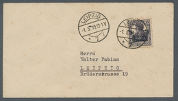 Deutsches Reich - Inflation: 1919, "15 + 5 Pfg. Schwarzviolett", Sauber Mit Ersttagsstempel LEIPZIG - Covers & Documents