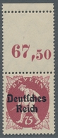 Deutsches Reich - Inflation: 1920, Bayern-Abschied 75 Pfennig Postfrisch Vom Platten-Oberrand Type I - Cartas & Documentos