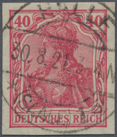 Deutsches Reich - Inflation: 1920, 40 Pf Lebhaftrotkarmin Germania, Ungezähnt, Allseits Breitrandig - Brieven En Documenten