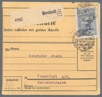 Deutsches Reich - Inflation: 1922, 20 Mk Pflüger Mit Kopfstehendem Unterdruck Auf Paketkarte Mit Rüc - Briefe U. Dokumente