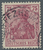 Deutsches Reich - Inflation: 1922, Germania 75 Pfg. Mit Wz Waffeln Rotkarmin, Sauber Gestempelt IFFE - Lettres & Documents