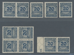 Deutsches Reich - Inflation: 1923, Korbdeckel 20 Millionen B-Farbe "schwarzblau", Parite Von Elf Pos - Lettres & Documents