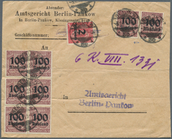 Deutsches Reich - Inflation: 1923, 20 Mio. M. Korbdeckel Durchstochen, 10 Mi. M. Gezähnt Und Senkrec - Lettres & Documents