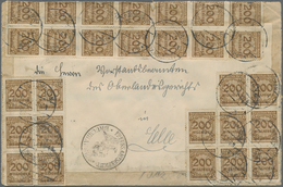 Deutsches Reich - Inflation: 1923, 200 Mio. Korbdeckel Durchstochen 70 Stück Als Massenfrankatur Vor - Brieven En Documenten