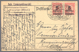 Deutsches Reich - Inflation: 1923, Postkarte Mit 2x 5 Mia. Mk Auf 10 Mio. Korbdeckel Durchstochen (L - Cartas & Documentos