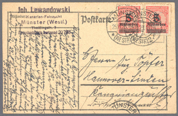 Deutsches Reich - Inflation: 1923, Postkarte Mit 2x 5 Mia. Mk Auf 10 Mio. Korbdeckel Durchstochen (L - Brieven En Documenten