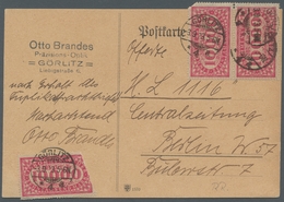 Deutsches Reich - Inflation: 1923, GÖRLITZ: Notmaßnahme, Drei Einkommensteuermarken A 10.000 Mark Po - Cartas & Documentos