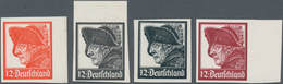 Deutsches Reich - 3. Reich: 1928 (ca) Dr. Eckerlin Probedrucke "12 Pfg Deutschland" Mit Abbildung Vo - Andere & Zonder Classificatie