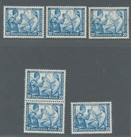 Deutsches Reich - 3. Reich: 1933, Wagner 20 Pfennig Gez. K14, Fünf Werte Mit Originalgummierung, Tei - Other & Unclassified
