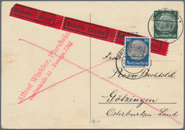 Deutsches Reich - 3. Reich: 1934, 6 Pf U. 80 Pf Hindenburg, Portogerechte MiF Auf Postkarte Per Eilb - Andere & Zonder Classificatie