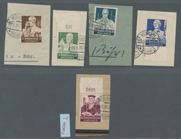 Deutsches Reich - 3. Reich: 1934, Berufsstände, Fünf Werte Auf Briefstück Mit POL-Lochung, Dabei Der - Other & Unclassified